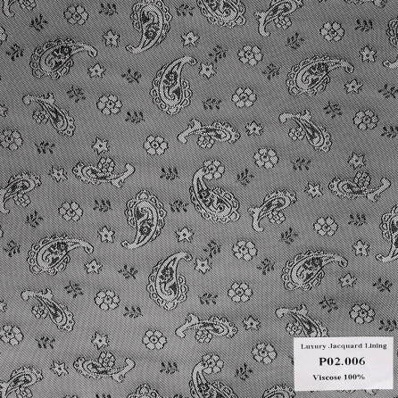 P02.006 Luxury Jacquard Lining - Xám Hoa Văn